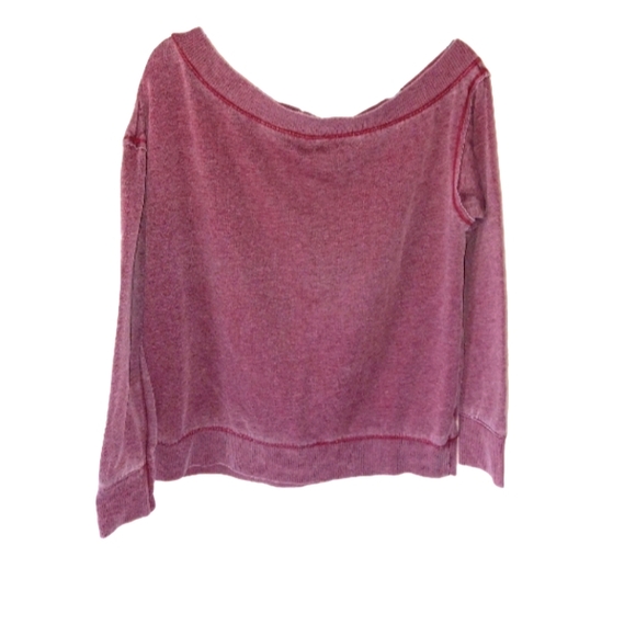 Maurices Sweaters - Maurices Oversized Off The Shoulder Wine Color Sweatshirt Medium